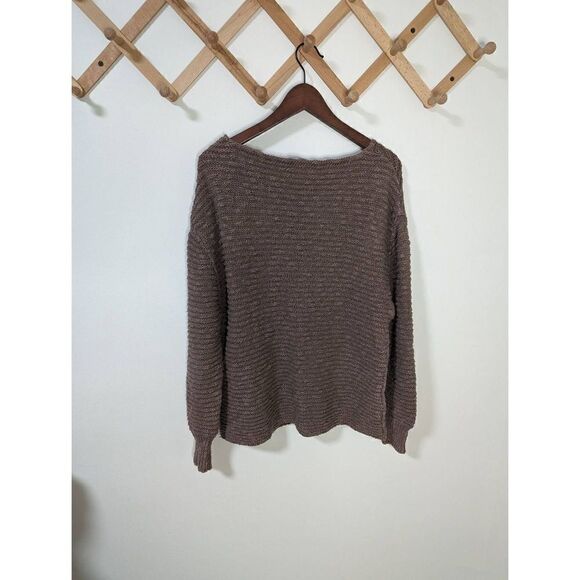 Free People Mauve Knit Scoop Neck Oversized Sweater Size XS - Picture 3 of 5